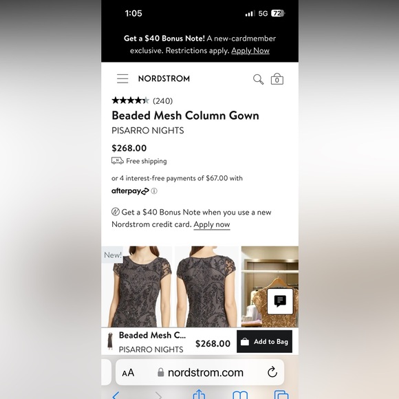 Pissarro Nights Ash Blue Sequin Gown - Picture 3 of 14